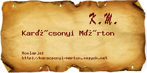 Karácsonyi Márton névjegykártya