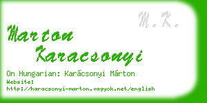 marton karacsonyi business card