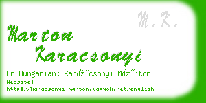 marton karacsonyi business card